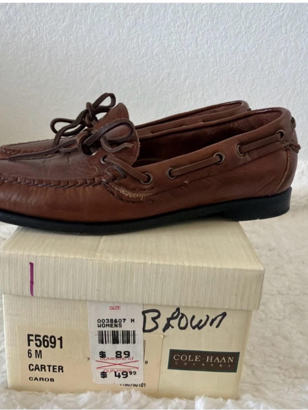 Cole Haan Brown Leather Moccasin Loafers - Picture 4 of 8